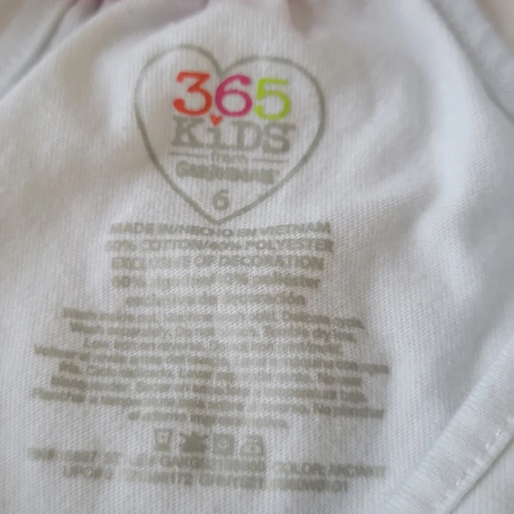 Garanimals 365 Kids Tank Top White Girls Size 6 Racerback Graphic - Picture 6 of 9